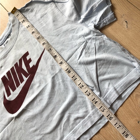 Nike Sportswear Women's Essential Icon Futura Crop T Shirt in Light Blue Size S - Picture 6 of 8